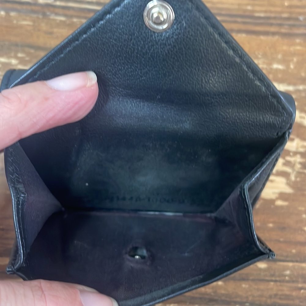 Balenciaga Paris Black Leather Tri-Fold Mini Wallet - Picture 5 of 9